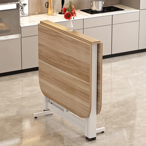 Leaceuv Esstisch Klappbar,Platzsparender Klapptisch mit Rädern,Mobiler Ausziehbarer Essen Tisch,klappbarer Esszimmertisch,für Kleine Räume,Esszimmer,Küche,Schlafzimmer(Wood Tone,120x70cm) von Leaceuv