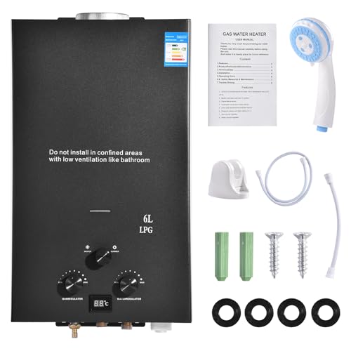Durchlauferhitzer Gas 10L, 20KW LPG Gasdurchlauferhitzer Warmwasserbereiter Super Niedrigem 0,5bar Startwasserdruck, Tragbarer Gas Durchlauferhitzer, für Dusche im Außenbereich Dusche Bad Camping Durchlauferhitzer Gas 10L, 20KW LPG Gasdurchlauferhitzer Warmwasserbereiter Super Niedrigem 0,5bar Startwasserdruck, Tragbarer Gas Durchlauferhitzer, für Dusche im Außenbereich Dusche Bad Camping von LeadGoods