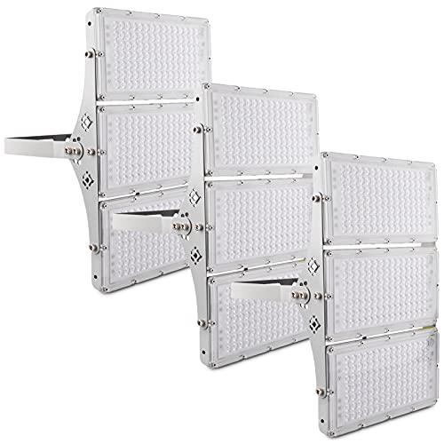 LeadGoods 3 Stück 300W LED Strahler Außen, LED Scheinwerfer 30000LM 6500K Kaltweiß LED Fluter IP66 Wasserdicht mit 180° Rotations, Flutlicht Außenbeleuchtung Wandleuchte für Garage Garten Sportplatz von LeadGoods