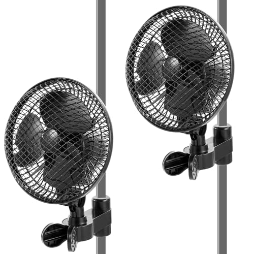LeadGoods Grow Ventilator mit Clip 20W, Oszillierender Wachsen Growzelt Clip Lüfter, 2 Geschwindigkeiten, Grow Ventilator Oszillierend Klemmbar mini Fan für Growzelt (2PCS) von LeadGoods