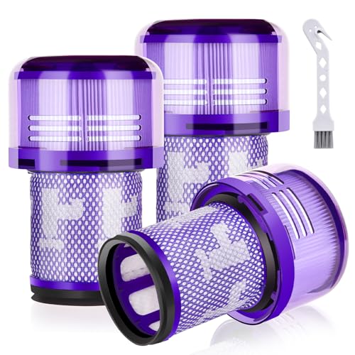 Leadaybetter 3 Stück Ersatzfilter Filter für Dyson V12 Detect Slim Absolute Staubsauger, Waschbar Ersatzteile Hepa Filter Zubehör mit 1 Bürste,Ersetzen Sie # 971517-01 von Leadaybetter