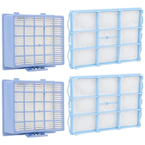 Leadaybetter Ersetzt 2 HEPA Filter + 2 Motorschutzfilter für Siemens Staubsauger VSZ 3.Serie Z 3.0 Serie VSZ31423, VSZ31455, VSZ31456, VSZ31466 von Leadaybetter