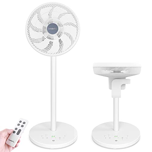 2in1 DC Motor Standventilator - Ventilator Leise 12.8dB 3D Oszillierend mit Fernbedienung/Energie Sparen/Turbo Luftzirkulator Raumventilator von LeaderPro