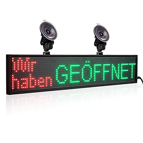 LED Schild LED-Anzeige, Leadleds RGB LED-Laufschrift 96 * 16 Pixel SMD-LED Programmierbar WiFi Scroll-Display Nachrichtenboard für Autofenster, Taxi, Ladenfront 50 x 9,6 x 1,5 cm von Leadleds