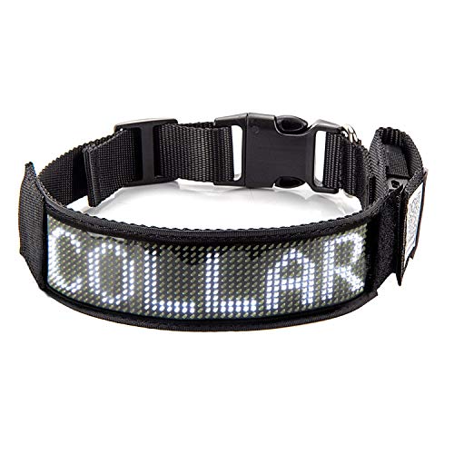 Leadleds LED-Hundehalsband, wiederaufladbar über USB, weißes Licht, Größe M (37-50 cm) von Leadleds