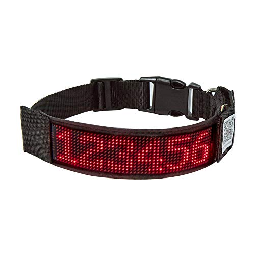 Leadleds Bluetooth LED Hundehalsband, USB Wiederaufladbar Leuchtend Haustier Sicherheitshalsband, Rotes Licht, Medium (14.5-19.6") / 37-50cm von Leadleds