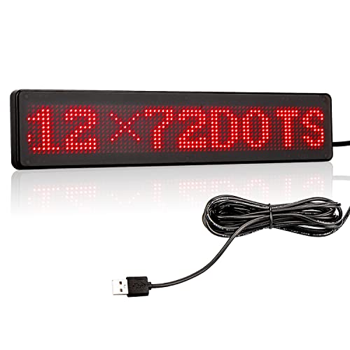 Leadleds 23x5cm LED-Auto-Schild, Nachrichtenbrett, Bluetooth verbundenes Smartphone, programmierbar für Autofenster, Taxi, Ladenfront (rot) von Leadleds
