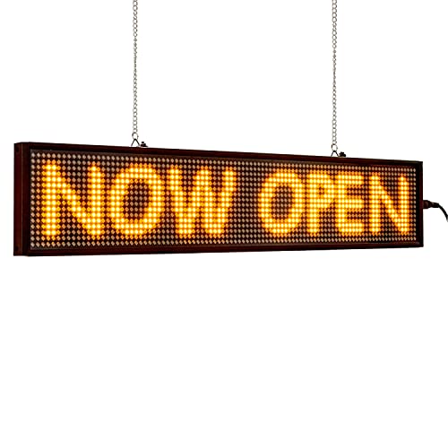 Leadleds Ultra-Thin Design P5mm 16X96 Pixel SMD LED programmierbare Scrolling Nachricht Sign Board, PC Software Change messages (gelb) von Leadleds