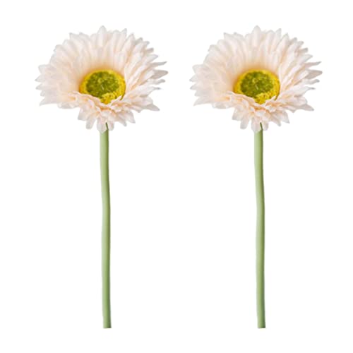 2 künstliche Gerbera-Blumen, schaffen eine Atmosphäre, einzelner Zweig, Blumenarrangements, Hochzeitsdekoration, schönes Champagner von Leadrop