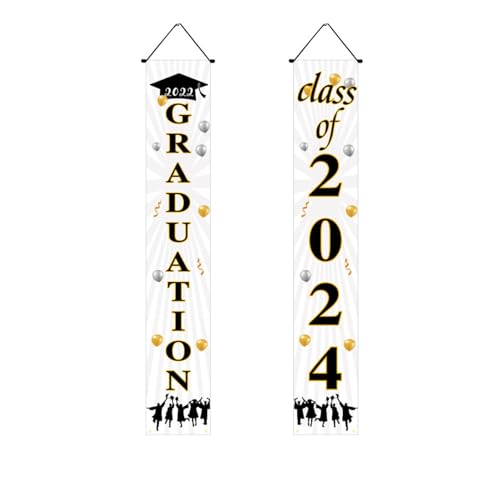 Graduation Banner 2024 Celebratory Class of Veranda Flagge für High School College Absolventen Wiederverwendbare Dekoration Meilenstein B von Leadrop