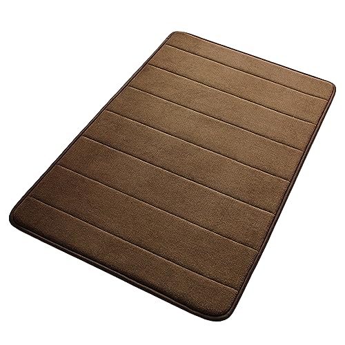 Leadrop Wasserabsorbierender Memory-Schaum-Badteppich mit verspieltem Design, rutschfestes, saugfähiges Pad für Badezimmerboden, weiche Matte, Rückseite, Plüsch-Mikrofaser, Duschteppich, Kaffee, 50 x von Leadrop