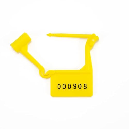 Leadseals(R) Manipulationssichere Einweg-Vorhängeschloss aus Kunststoff, selbstschließend, nummeriert (100 Stück) gelb von Leadseals(R)