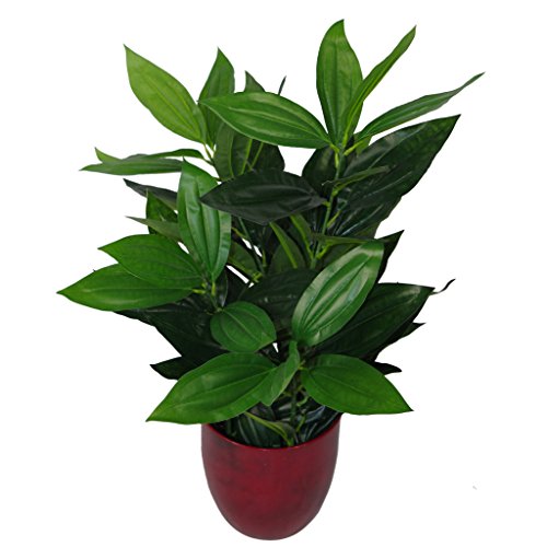 Leaf Künstliche Pflanze mit Blättern, 70 cm, schwarzer Kunststofftopf von Leaf