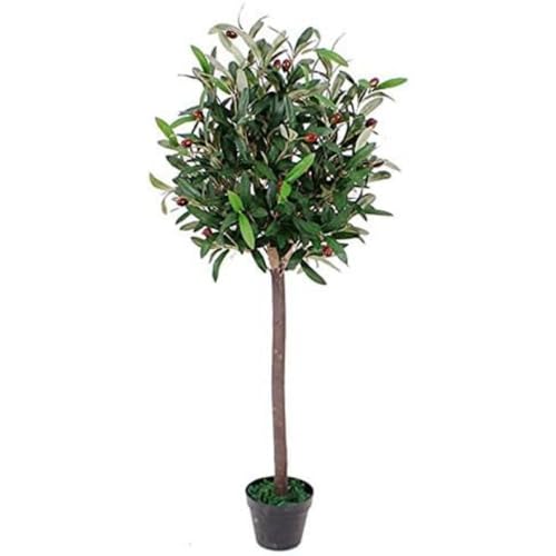 Leaf Künstlicher Oliven-Formschnitt-Obstbaum, schwarzer Kunststofftopf, 90 cm von Leaf