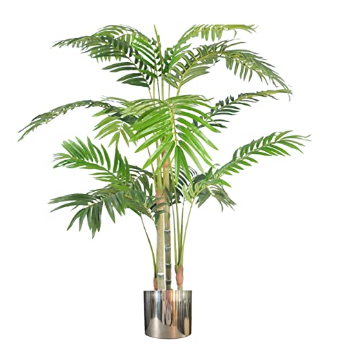 Leaf Areca Große künstliche Palme mit Blättern, Grün Silber, 120 cm von Leaf