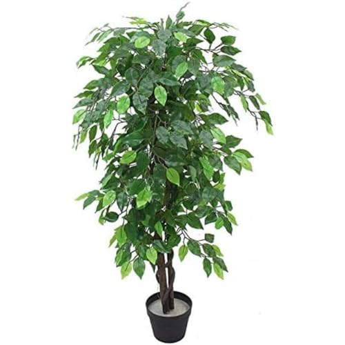 Leaf Artificial Tree/Plant Künstlicher Baum/Kunstpflanze, Kunststoff, Grün XL Buschy Ficus, 120 cm von Leaf
