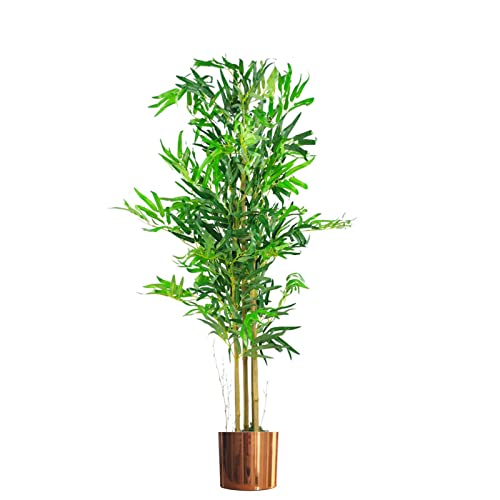 Leaf Design UK Künstliche Bambuspflanzen/Bäume, natürliches grünes Kupfer, 120 cm von Leaf