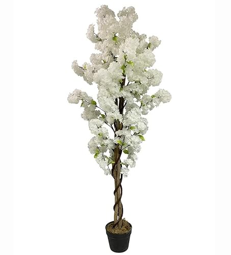 Leaf Design UK Realistischer Kunstblumenbaum, Weiß, 150 cm von Leaf