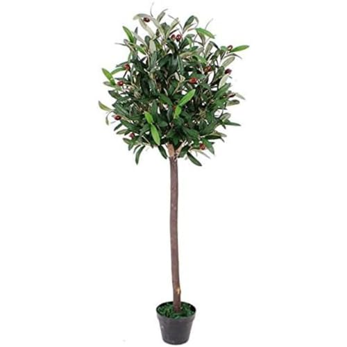 Leaf Design UK Künstlicher Oliven-Formschnitt-Obstbaum, Kunststoff, 120 cm, Schwarz von Leaf