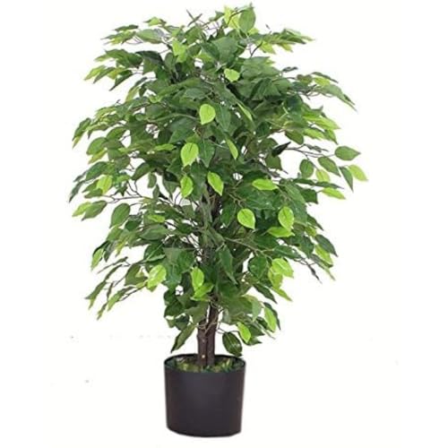 Leaf Design UK Kunstpflanze/Kunstpflanze, 90 cm, buschig, schwarzer Kunststofftopf von Leaf