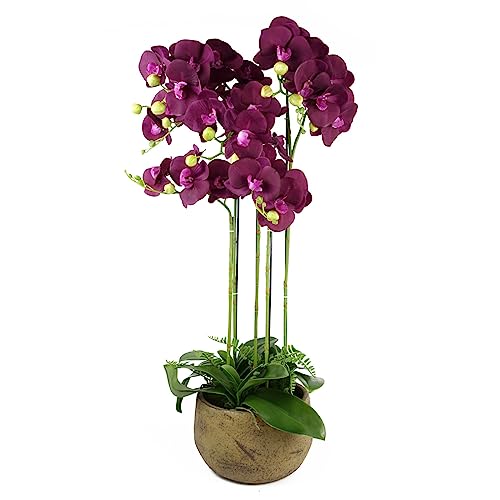 Leaf Design UK Realistische künstliche Orchidee im Topf, 80 cm von Leaf