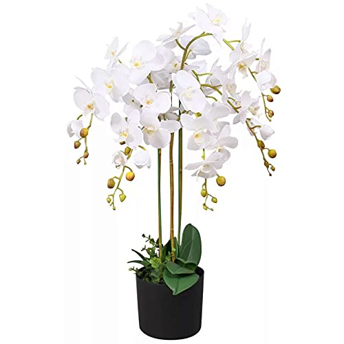 Leaf Design UK Realistische künstliche Orchidee im Topf von Leaf