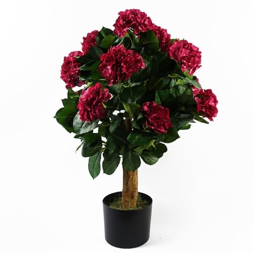 Leaf Design UK Realistischer künstlicher Blütenbaum, 75 cm, rosa Hortensie von Leaf