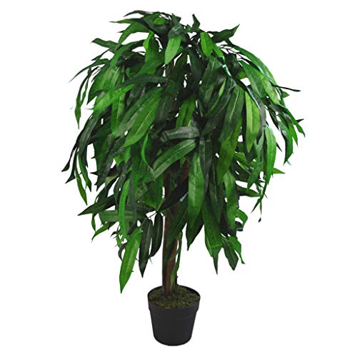 Leaf Design UK XL Kunstpflanze Mangobaum, 100 cm hoch, Schwarz von Leaf