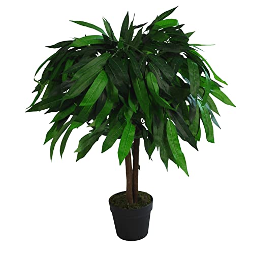 Leaf Design UK XL Kunstpflanze Mangobaum, 80 cm hoch, Schwarz von Leaf