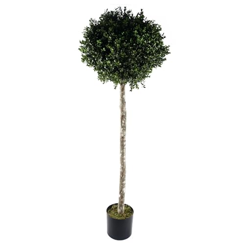 Leaf Geschützter künstlicher Formschnittbaum, 140 cm, Buchsbaumkugel UV von Leaf