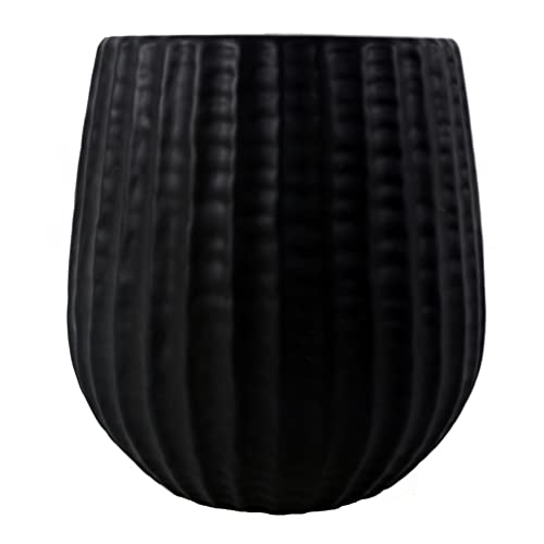 Leaf Keramik-Pflanzgefäße, schwarz, 15 x 15 x 16 cm von Leaf