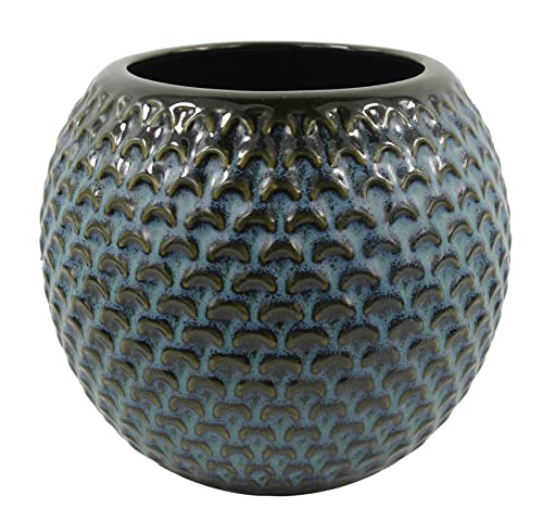Leaf Keramik-Übertopf für den Innenbereich, 12,5 cm, Blau von Leaf