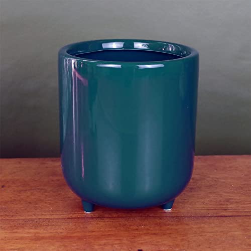 Leaf Keramik-Übertopf für den Innenbereich, 15 cm, Grün/Blau von Leaf