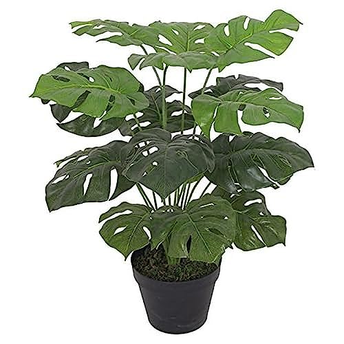 Leaf Künstliche Pflanze mit Blättern, Schwarz, Kunststoff, 60 cm Monstera von Leaf