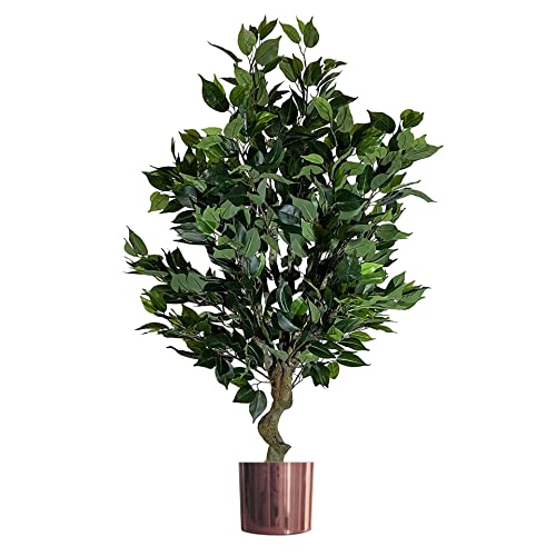 Leaf Künstlicher Baum im Topf, gemischte Materialien, 100 cm Busch, Ficus-Kupfer Leaf Künstlicher Baum im Topf, gemischte Materialien, 100 cm Busch, Ficus-Kupfer von Leaf