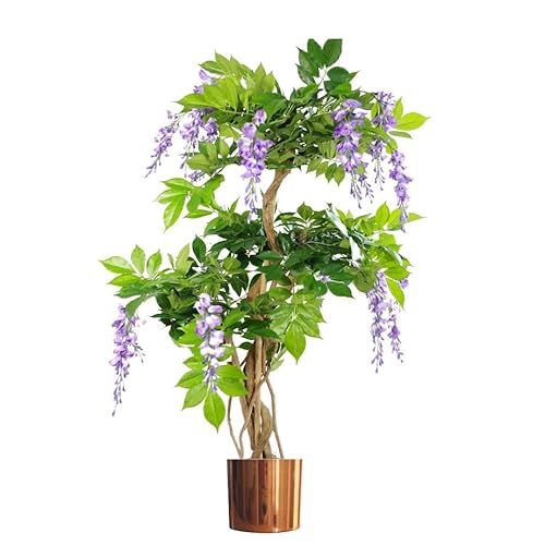 Leaf Künstlicher Blütenbaum, Metall, 110 cm, Violett/Kupfer von Leaf