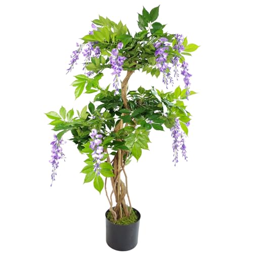 Leaf Künstlicher Wisteria-Baum, 110 cm, Violett von Leaf
