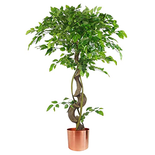 Leaf Künstlicher japanischer Fruticosa Ficusbaum, gedrehtes Kupfer, 120 cm, Verdrehtes Kupfer von Leaf