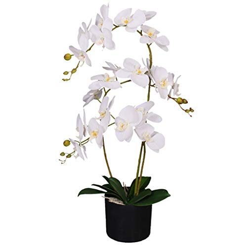 Leaf Kunstpflanze Orchidee, Blätter, 60 cm, groß, Weiß, 60cm Large White, LEAF-7040 von Leaf