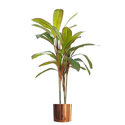 Leaf Palm Künstliche Palmpflanze mit Blättern, Dracaena Kupferblatt, 100 cm, Kunststoff von Leaf