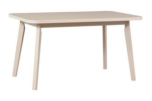 LeafDesign Ausziehbarer Esstisch- Oval- Esszimmertisch- Küchentisch-Hölzerne Beine in Kaschmir - Tischplatte in Kaschmir- Moderner Stil- Für 6-8 Personen, 80x 140-180 von LeafDesign