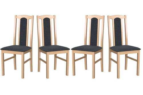 LeafDesign Esszimmerstühle Holz - Esszimmerstuhl 120 kg - Stuhl Buche Massiv - Stühle Esszimmer 4er Set - Holzstuhl - Esstischstühle - Küchenstühle 4er Set- Made in EU von LeafDesign