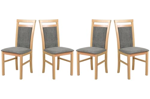 LeafDesign Esszimmerstühle Holz - Esszimmerstuhl 120 kg - Stuhl Buche Massiv - Stühle Esszimmer 4er Set - Holzstuhl - Esstischstühle - Küchenstühle 4er Set- Made in EU von LeafDesign