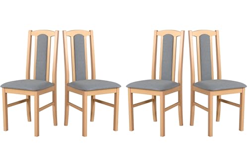 LeafDesign Esszimmerstühle Holz - Esszimmerstuhl 120 kg - Stuhl Buche Massiv - Stühle Esszimmer 4er Set - Holzstuhl - Esstischstühle - Küchenstühle 4er Set von LeafDesign
