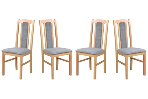 LeafDesign Esszimmerstühle Holz - Esszimmerstuhl 120 kg - Stuhl Buche Massiv - Stühle Esszimmer 4er Set - Holzstuhl - Esstischstühle - Küchenstühle 4er Set von LeafDesign