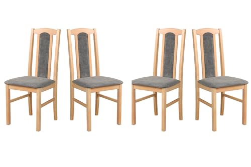 LeafDesign Esszimmerstühle Holz - Esszimmerstuhl 120 kg - Stuhl Buche Massiv - Stühle Esszimmer 4er Set - Holzstuhl - Esstischstühle - Küchenstühle 4er Set von LeafDesign
