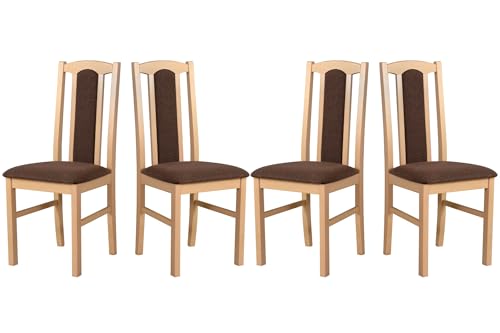 LeafDesign Esszimmerstühle Holz - Esszimmerstuhl 120 kg - Stuhl Buche Massiv - Stühle Esszimmer 4er Set - Holzstuhl - Esstischstühle - Küchenstühle 4er Set von LeafDesign