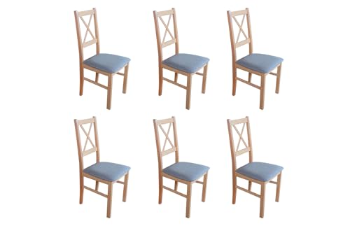 LeafDesign Esszimmerstühle Holz - Esszimmerstuhl 120 kg - Stuhl Buche Massiv - Stühle Esszimmer 6er Set - Holzstuhl - Esstischstühle - Küchenstühle 6er Set - Natur Buche von LeafDesign