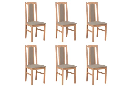 LeafDesign Esszimmerstühle Holz - Esszimmerstuhl 120 kg - Stuhl Buche Massiv - Stühle Esszimmer 6er Set - Holzstuhl - Esstischstühle - Küchenstühle 6er Set von LeafDesign