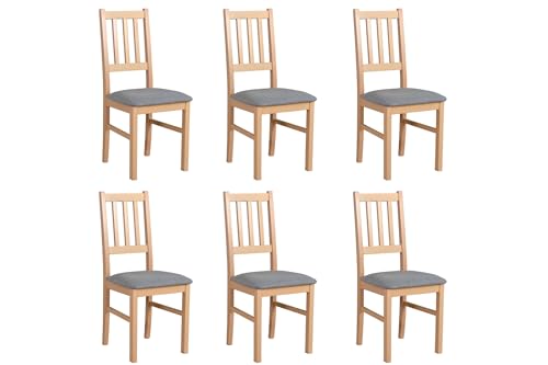LeafDesign Küchenstühle 6er Set - Stuhl Buche Massiv - Esszimmerstuhl 120 kg - Stühle Esszimmer 6er Set - Holzstuhl - Esstischstühle - Esszimmerstühle Holz - Graphit - Hygge 91 von LeafDesign